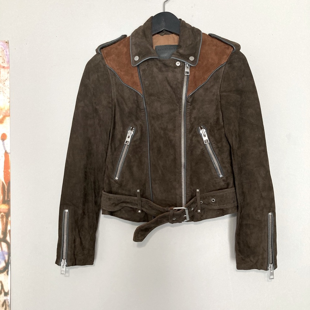 All Saints pipe western biker jacket